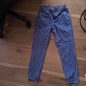 American eagle jeans straight leg pinstripe striped pants AE AERIE WOMENS JEANS